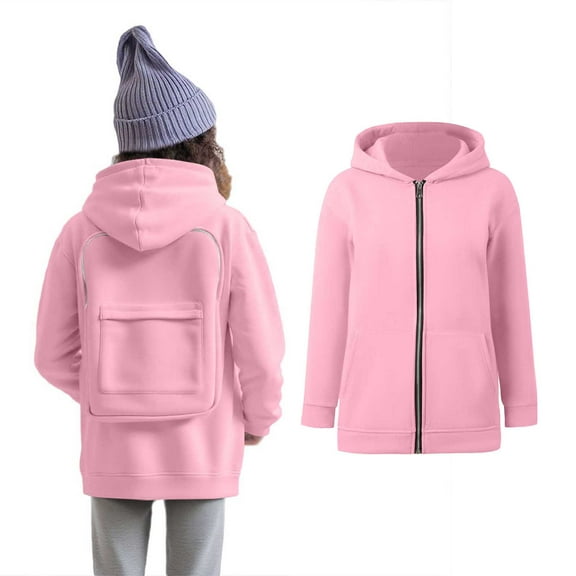 Teen Creative Hoodie Backpack Hoodies Kids Zip up Hoodie Boys Casual Long Sleeve Hoodies Girls Sweatshirts Size 12-13 Years School Clothes