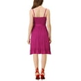 thumbnail image 3 of INSPIRE CHIC Women's Boho Smocked Spaghetti Strap Sleeveless Summer Cami Midi Dress Fuchsia S, 3 of 4