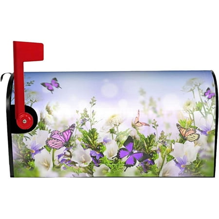 

Joyidec Dog and Tulip Mailbox Covers Magnetic Standard Size Waterproof Mailbox Wraps Post Letter Box for Courtyard Garden Yard Fence Decor 21x18 in