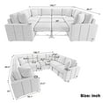 thumbnail image 2 of Harper & Bright Designs Sectional Sofa with Pull Out Bed, Convertible Sofa Sleeper with Storage Ottoman, Chenille U-shaped Sectional Sofa with Cup Holders for Living Room, 108.7", Gray, 2 of 17