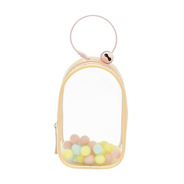 Bolsa De Almacenamiento De Figuras Portátil, Bolsa Peque?a Transparente De PVC, Bolsa De Almacenamiento De Figuras Colgantes, Color Rosa