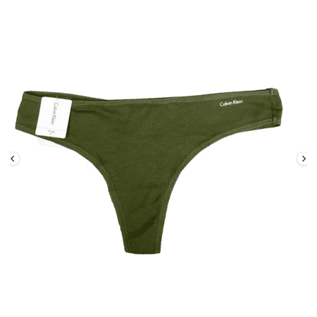 Calvin Klein Women s Cotton Form Thong Panty Underwear  Green  Medium