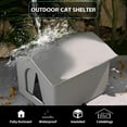 thumbnail image 4 of Outdoor Cat House, Waterproof Insulated Shelter for Feral and Indoor Cats, Collapsible Cozy Winter Cat House with Cushion, Easy to Assemble (S,Black), 4 of 8