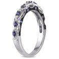thumbnail image 3 of Everly Women's Created Sapphire 10k White Gold Wedding Ring, 3 of 7