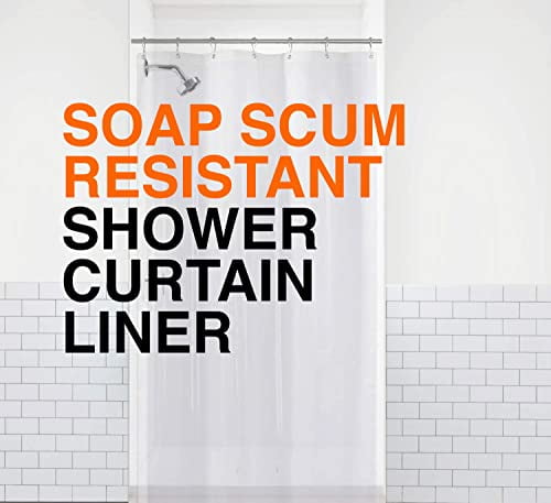 LiBa PEVA 10-Gauge Shower Curtain Liner, 36” W x 72” H - Clear, 10G Extra Heavy Duty Thickness for Bathroom