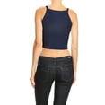 thumbnail image 2 of Women's Ribbed Knit Shirt Summer Basic Sleeveless Cami Crop Top, 2 of 6