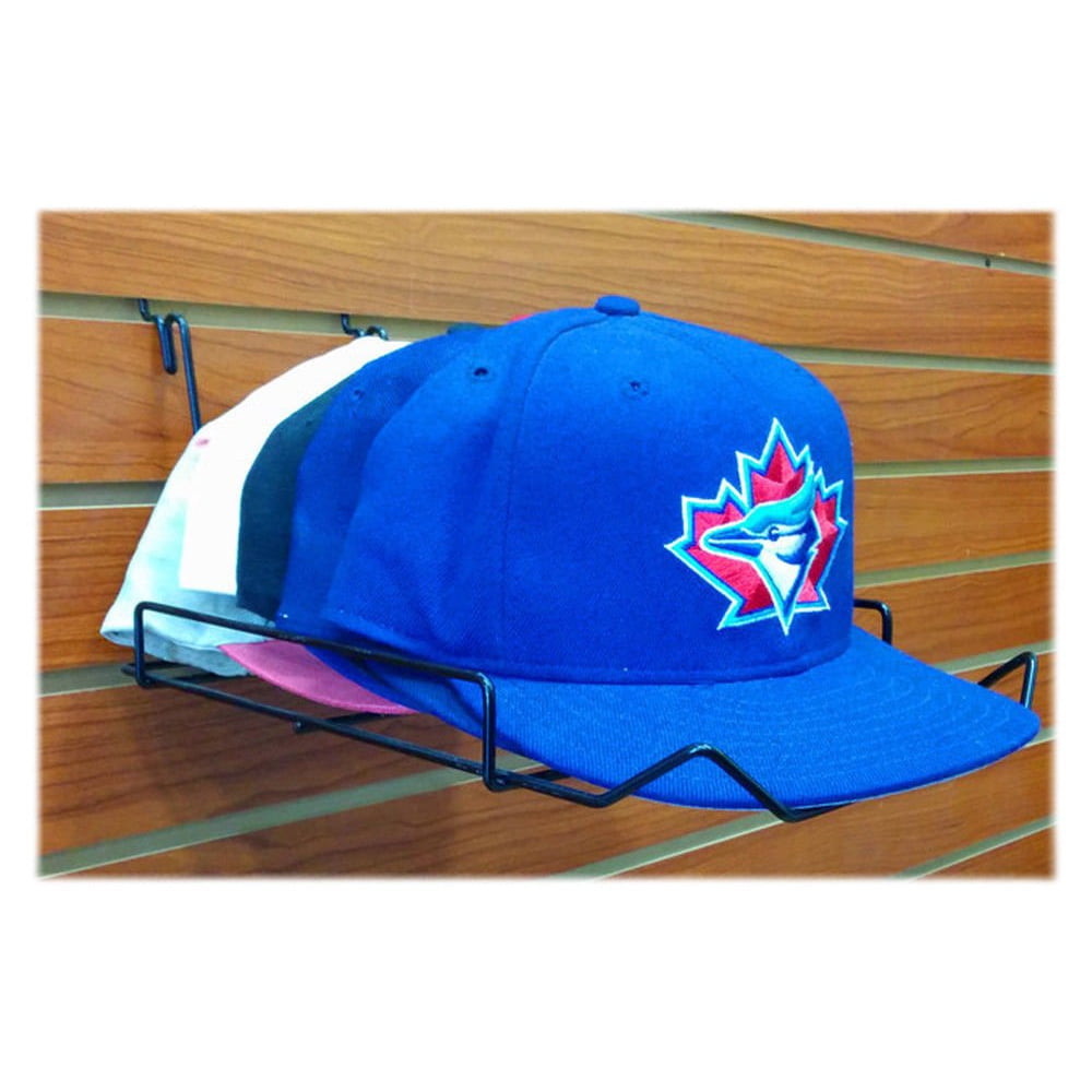 Black Multi Fit 10 Cap Display, Hat Rack for Slatwall, Gridwall or