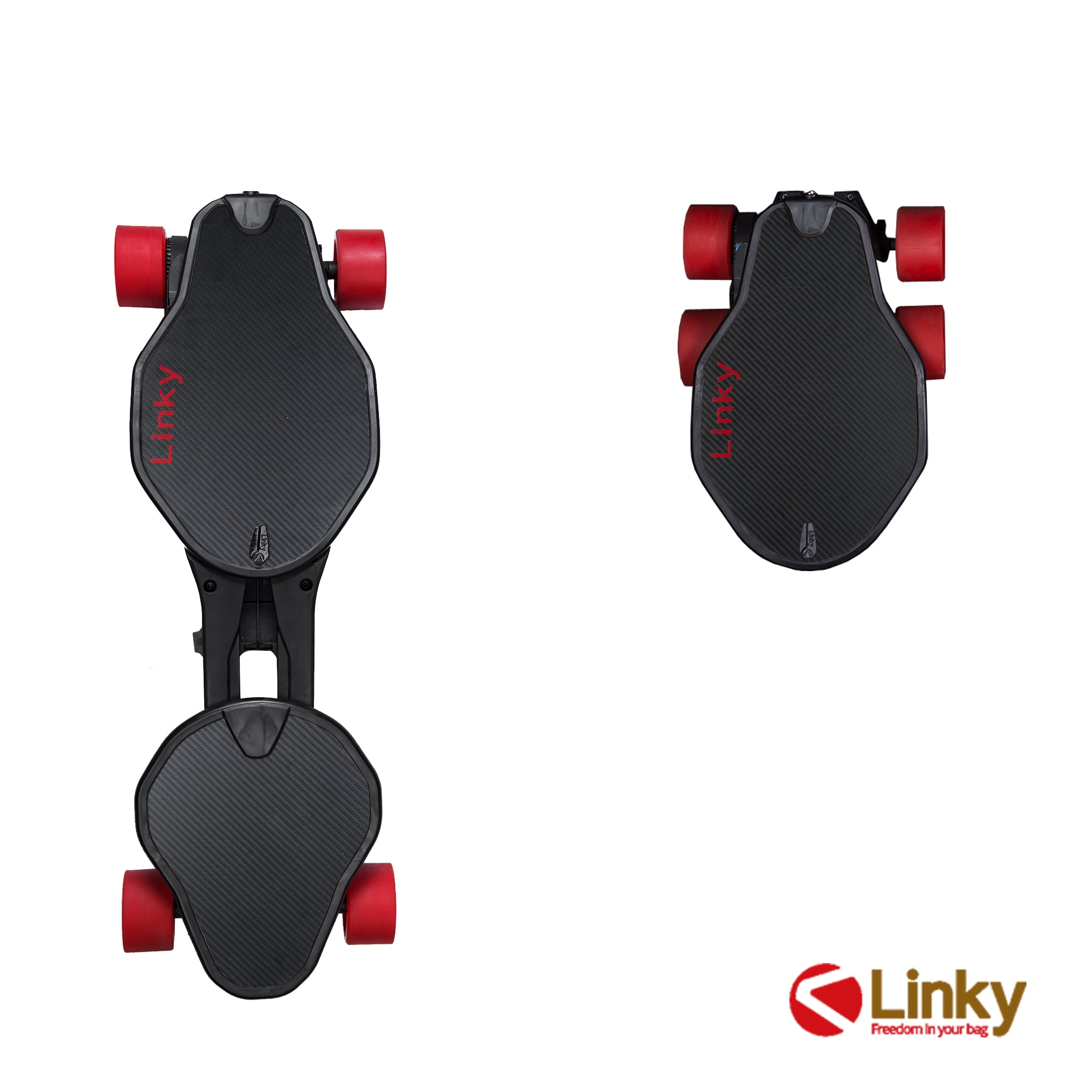 Linky Foldable Electric Longboard, 32" Electric Skateboard with Remote Controller and LED Light, -
