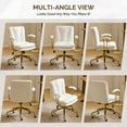 thumbnail image 5 of Ktaxon Office Chair High Back Study Chair PU Leather Adjustable Swivel Vanity Chair with Padded Armrests for Conference and Home White, 5 of 8