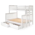 thumbnail image 3 of Bedz King Wood Twin over Full Bunk Bed with 2 Under Bed Drawers in White, 3 of 9