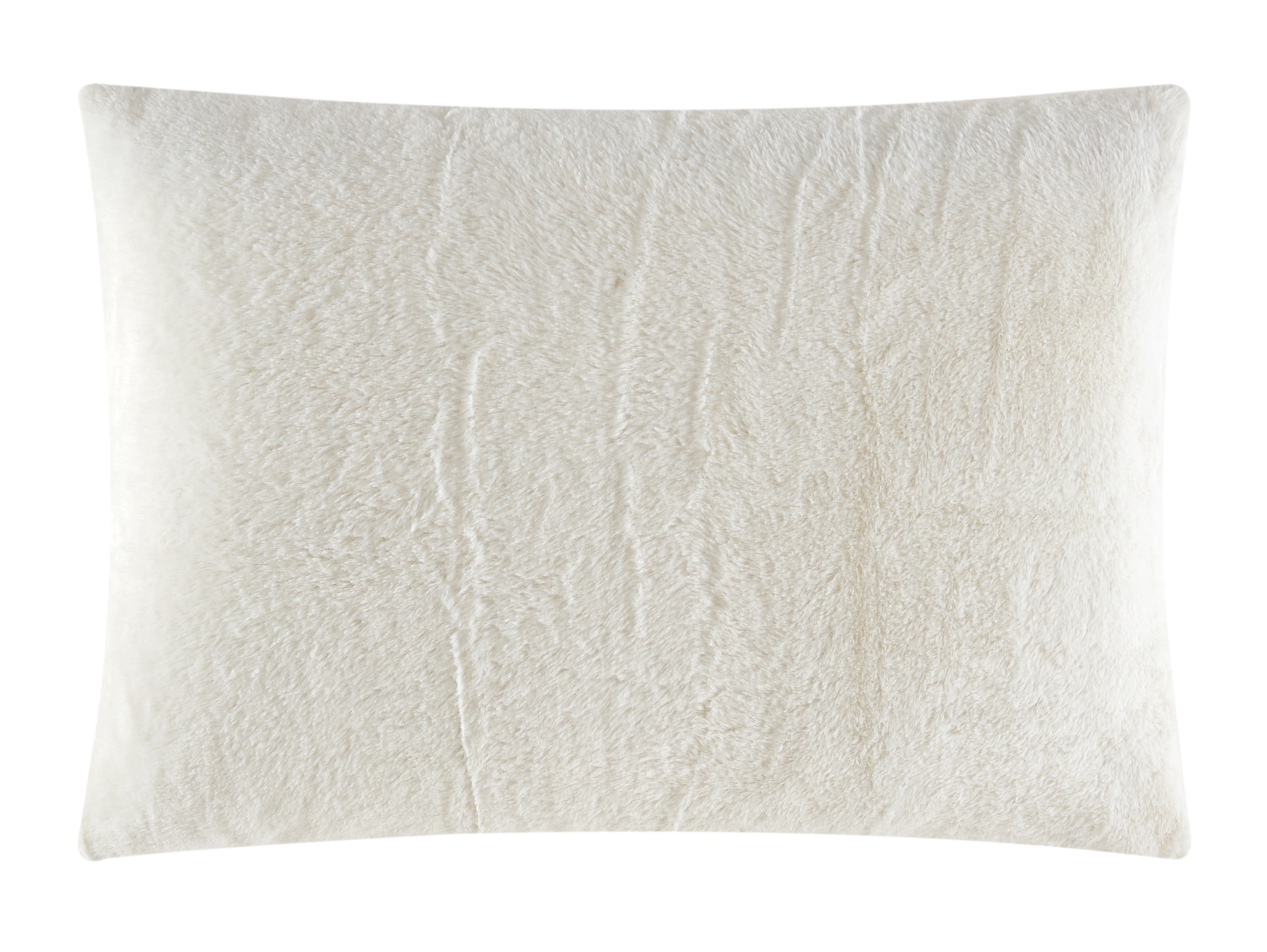 Dearfoams Back Dye Faux Rabbit Fur White Polyester Fill Duvet Set for Teens Adults Seniors, Queen