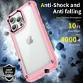thumbnail image 7 of TECH CIRCLE Bumper Case for iPhone15 Pro Max (6.7") Smartphone 2023 - [Clear Back Cover] Hard Plastic Durable Soft Silicone Scratch Resistant Shockproof Rugged Basic Cover Shell Case, Pink, 7 of 7