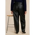 thumbnail image 3 of ELOQUII Women's Plus Size Tall Faux Leather Pintuck Straight Leg Pant, 3 of 4