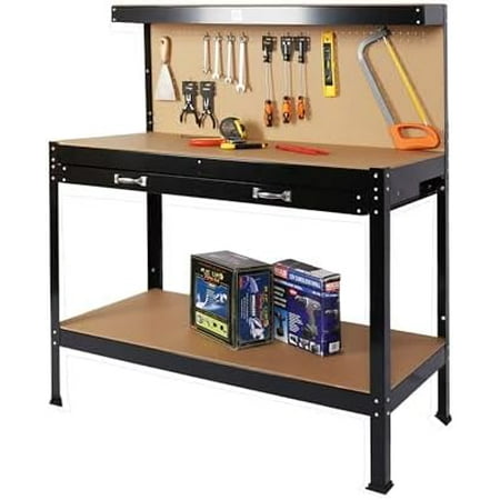 63 Heavy Duty Workbench with Tool Storage Cabinet Workshop Table with Pegboard and Drawers 300lbs Capacity Steel Frame Work Table for Garage and Home$$Tools & Hardware Other 63 Heavy Duty Workbench with Tool Storage Cabinet Workshop Table with Pegboard and Drawers 300lbs Capacity Steel Frame Work Table for Garage and Home$$Tools & Hardware Other