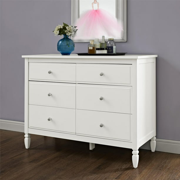 Better Homes And Gardens Lillian 6, Gray Dresser With White Drawers
