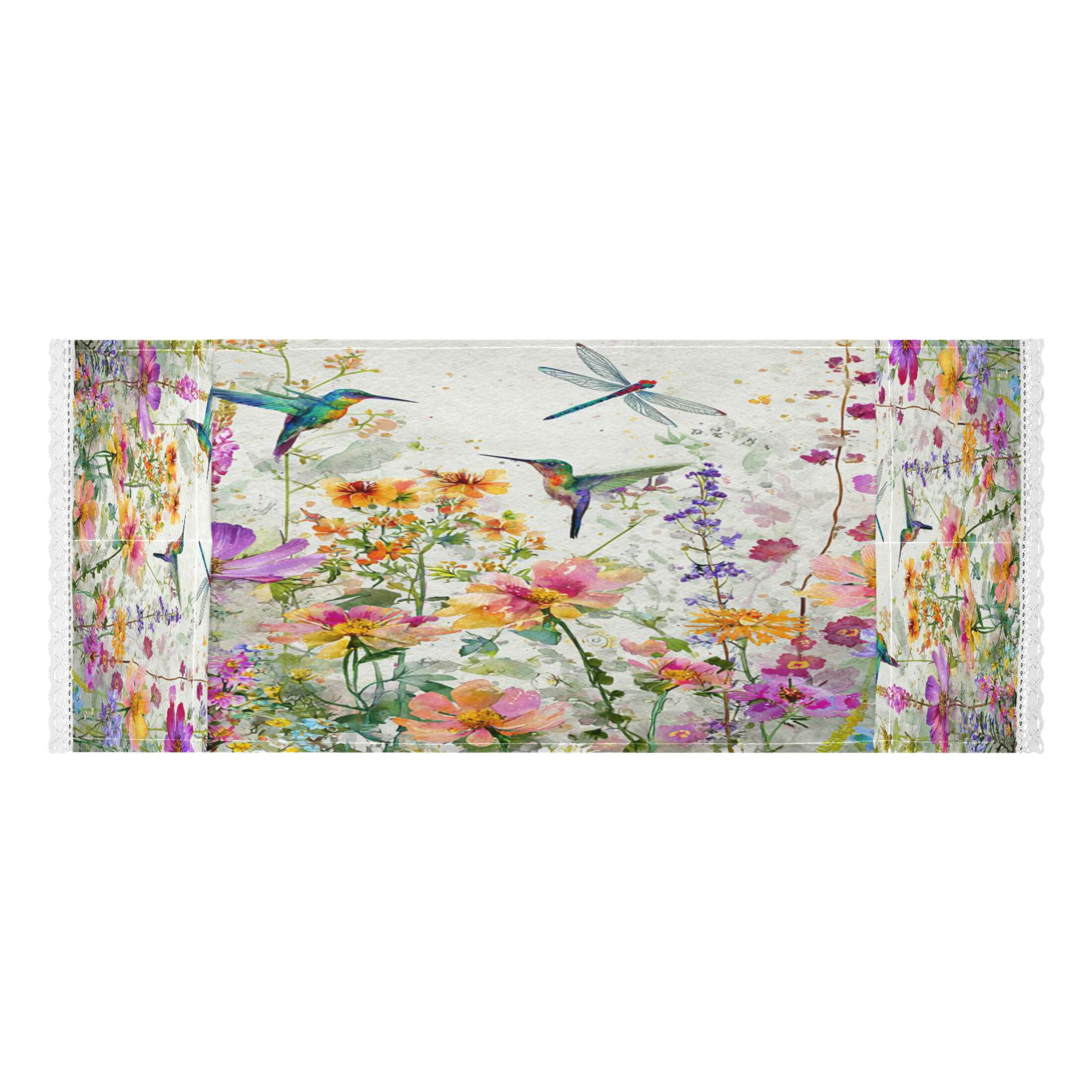 Wobogo Hummingbirds and Wildflowers Washing Machine Cover Dustproof Washer Dryer Cover Waterproof Laundry Room Decorative Protector
