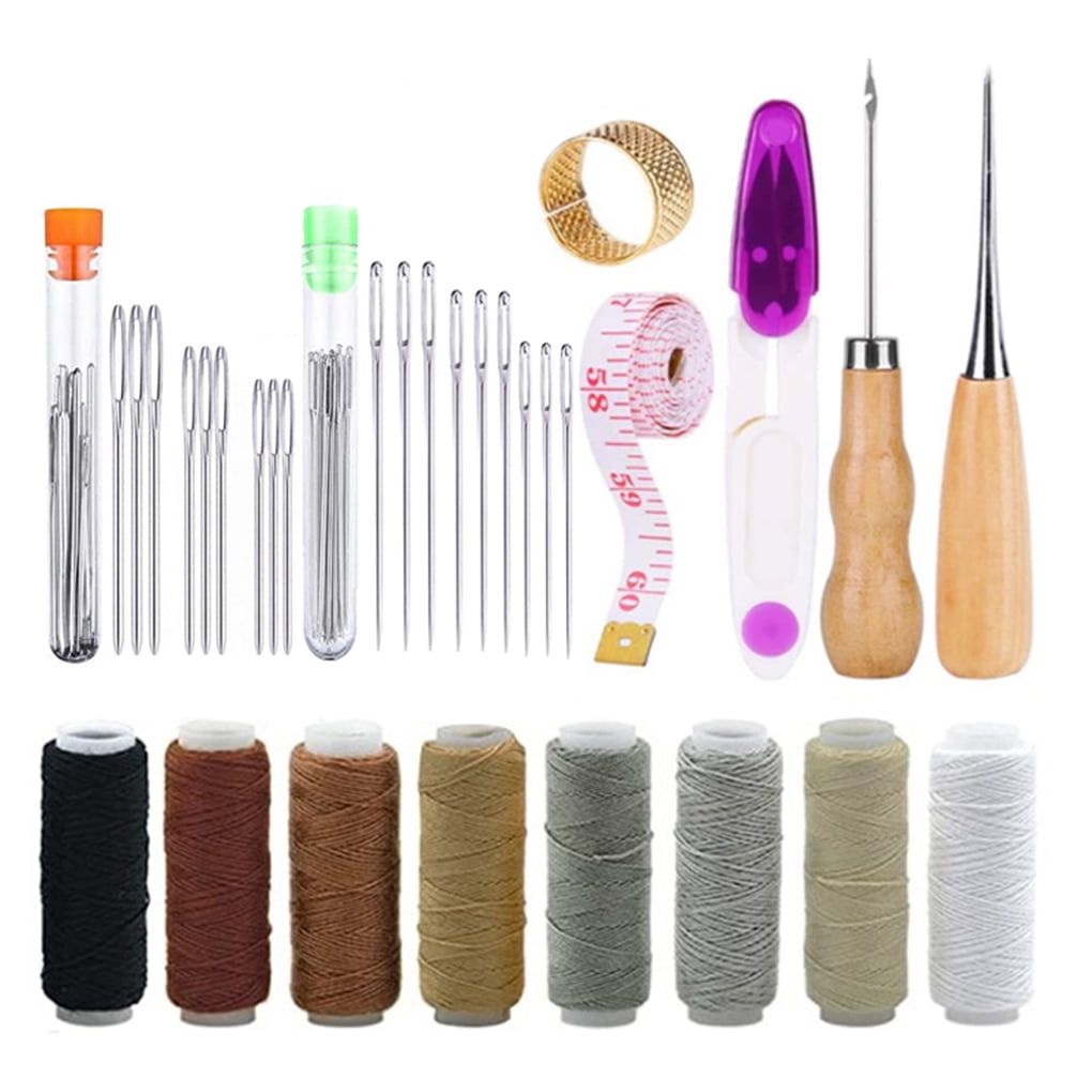 SANAG 8 Color Wires Portable Leather Craft Tool Kit Hand Type Sewing Working Tools Utensils Set