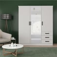 thumbnail image 2 of Pemberly Row Engineered Wood Wardrobe Armoire with Mirror in White, 2 of 9