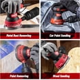 thumbnail image 7 of Random Orbital Sander 3.0  Corded Palm Sander 6 Speeds  12,000 OPM 5-Inch with Sandpapers Dust Bag Low Vibration for Woodworking, 7 of 7