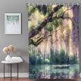 thumbnail image 3 of Bathroom Shower Curtain Natural Scenery Pink Flower Lake Waterproof Shower Curtains with Hooks, Boat Forest Oil Painting Bath Curtains Bathtub Curtain Home Decor 36x72in, 3 of 9