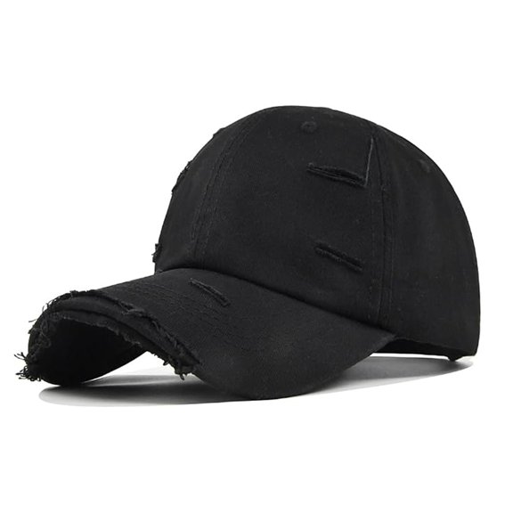 Yuanlong Unisex Baseball Caps Ripped Solid Caps Curved Brim Adjustable Washed Outdoor Sports Dad Hat
