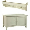 Alaterre Shaker Cottage Storage Bench/Coat Hooks with Tray, Sand