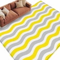 thumbnail image 2 of 5'x8' Area Rugs, Yellow Grey White Indoor Outdoor Area Rug for Living Room Bedroom, Abstract Geometric Ocean Wave Stripe Washable Bathroom Rugs Kitchen Floor Carpet Mats Home Decor Aesthetic, 2 of 8