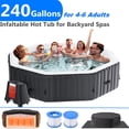 thumbnail image 3 of 240 Gallon Inflatable Hot Tub 6 Person Polygon with Control Panel, Portable Outdoor AirJet Hot Tub Spa with 130 Bubble Jets, Filter, Insulated Tub Cover and Floor Protector, Temperature up to 104°F, 3 of 11