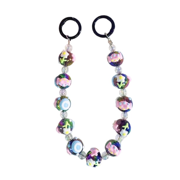 Llavero con cuentas para manualidades, decoración de mochilas, carteras, regalos de boda Marrón