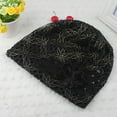 thumbnail image 4 of SPRING PARK Women Turban Hats Slouchy Knitted Cap Flower Lace Butterfly Beanies Hat, 4 of 7