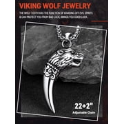 FaithHeart Wolf Tooth Necklace for Men Punk Tribal Fang Totem Amulet Pendant Necklace Animals Protectoion Jewelry Christmas Jewelry Gift for Son Brother Christmas