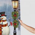 thumbnail image 3 of Creowell Snowman Christmas Winter Print Shower Curtain, Background for Showers and Bathtubs, 100% Polyester, Home Bathroom Decoration, Washable, with Hooks 69x72, 3 of 7