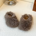 thumbnail image 5 of Fluffy Children's Slippers - Toddler Solid Color Girls Slipper Warm House Shoes,Size:5.5-6 Years, 5 of 6
