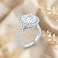 thumbnail image 4 of Rosec Jewels IGI Certified Lab Created Diamond Halo Engagement Ring for Women - Statement Ring (5 Carat, E-VS1 Grade), 10K White Gold, US 9.00, 4 of 7