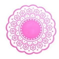 thumbnail image 6 of KALLORY Round Pink Silicone Coasters 4Pcs for Wooden Tables and Glass Desks in Translucent Lace Style, 6 of 7