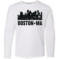 thumbnail image 3 of Inktastic Boston Massachusetts City Skyline with Grunge Long Sleeve Youth T-Shirt, 3 of 5
