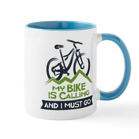 

CafePress - My Bike Is Calling Mug - 11 oz Ceramic Mug - Novelty Coffee Tea Cup