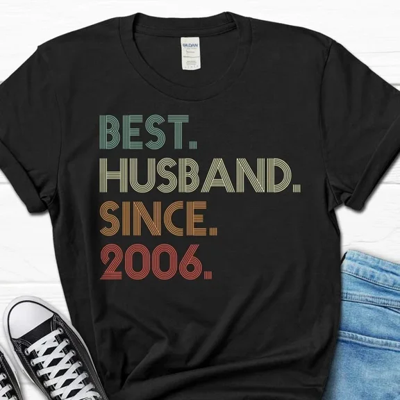 Hot Trending Tee With 19Th Wedding Anniversary Gift For Husband, Best Husband Since 2006 Shirt, 19 ...