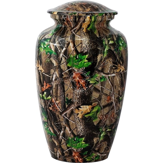Hind Handicrafts Aluminium Cremation Urn for Human Ashes Adult - Handcrafted Funeral Memorial Ash Storage Urn - Affordable Urn - Bag Included