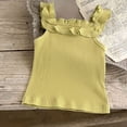 thumbnail image 5 of Ohufall Toddler Girls Tank Tops Ruffled Crew Neck 0-5T Summer Tank Top Breathable Solid Color Summer Casual Tank, 5 of 7