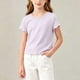 thumbnail image 4 of Paquete de 2 Playeras para Niñas, Blusas de Manga Corta con Volantes, Playeras Sueltas Casuales de Color Sólido con Cuello Redondo Blancas 7 Años, 4 of 8