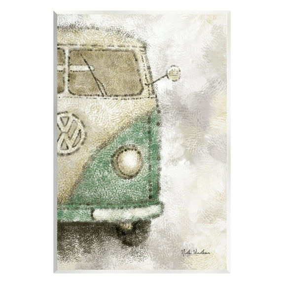 Stupell Industries Abstract Vintage Minibus Transportation Painting Unframed Art Print Wall Art, 10 x 15