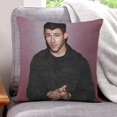 thumbnail image 1 of Nick Jonas Fundas de almohada de terciopelo con tema, regalos de funda de almohada, decoración para el hogar, cojín de lanzar, regalo de cumpleaños para fans y parejas. 50cm x 50cm., 1 of 6