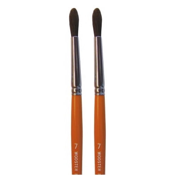 Wooster Genuine -7 Camel Watercolor Artist Paintbrush 2-Pack, F1624-7-2PK