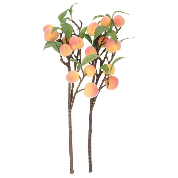 HLONK 2pcs Simulation Peach Tree Branches Fake Tree Branches Artificial Fruit Branches
