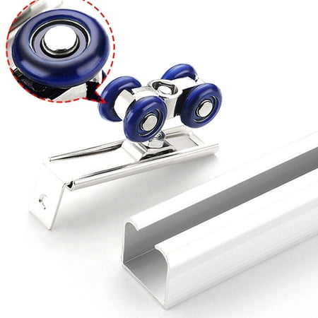 

2pcs/set Sliding Door Roller Hardware Slide Doors Pulley 4/8 Wheels Rail Track