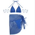 thumbnail image 1 of Traje baño cuello halter para mujer 3 piezas con falda envolvente traje baño, traje baño triangular, 1 of 5