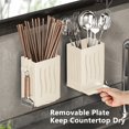 thumbnail image 4 of Wovilon Kitchen Utensil Wall-Mounted Cutlery Racks Plastic Storage Box Chopstick Knives Draining Hooks Multifunctional Organizer, 4 of 8