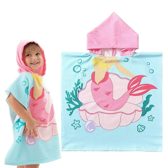 Sytle-Carry Bath Towels Kids Beach Towels Hooded Towels for Kids Hooded Beach Towel Poncho for 1-6 Years Kids
