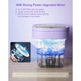 thumbnail image 2 of Portable Washing Machine, 16L Mini Washer for Apartments, RV & Travel | Folding Clothes Washer with Spin Basket & 3 Modes | Compact Washing Machine for Underwear, Socks, Baby Clothes (Purple), 2 of 8